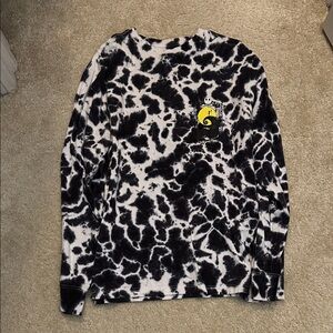 Disney Nightmare before Xmas Black and White Tie-Dye Long Sleeve Shirt